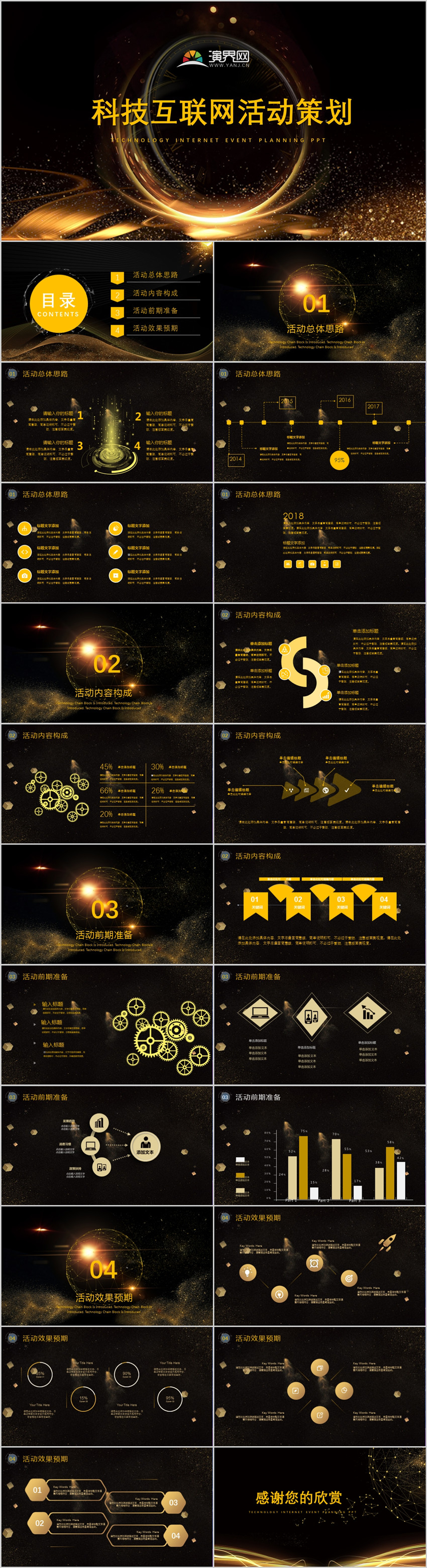 黑金商務(wù)科技互聯(lián)網(wǎng)策劃PPT 模板