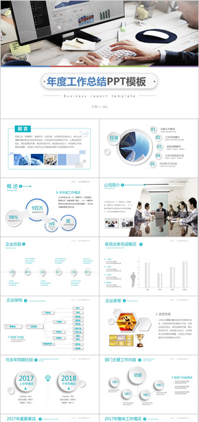 2019年度工作總結計劃PPT模板