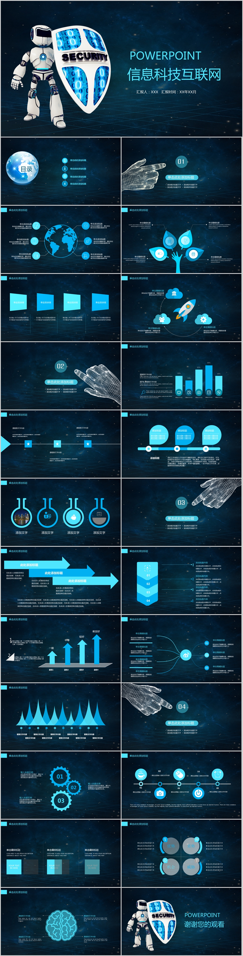 网络安全信息化科技互联网ppt模板