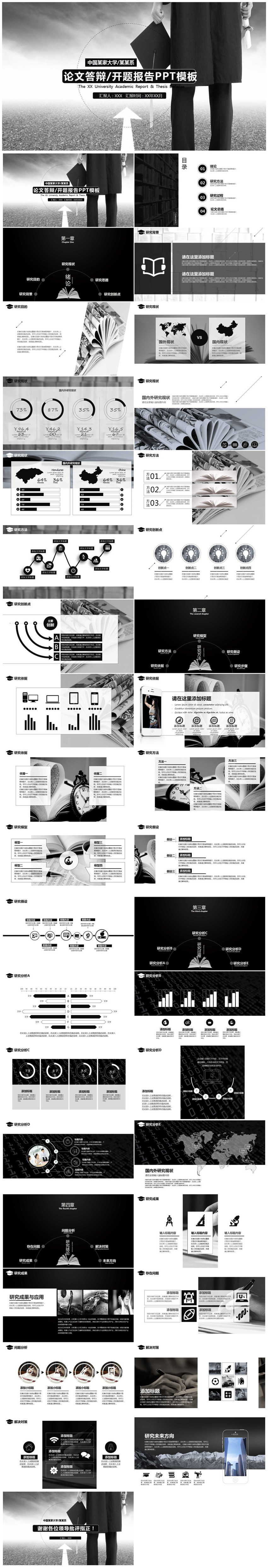 黑白風(fēng)畢業(yè)論文答辯開(kāi)題報(bào)告PPT