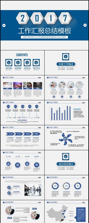 藍色微粒體工作總結(jié)匯報ppt模板