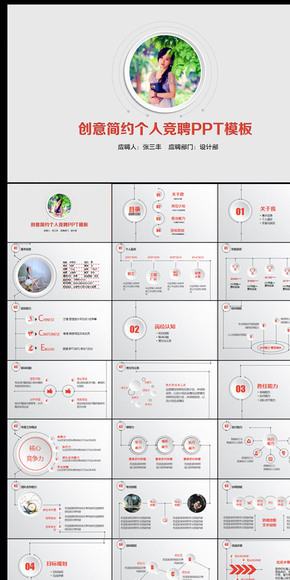 創(chuàng)意時(shí)尚微粒體個(gè)人簡歷競聘ppt模板