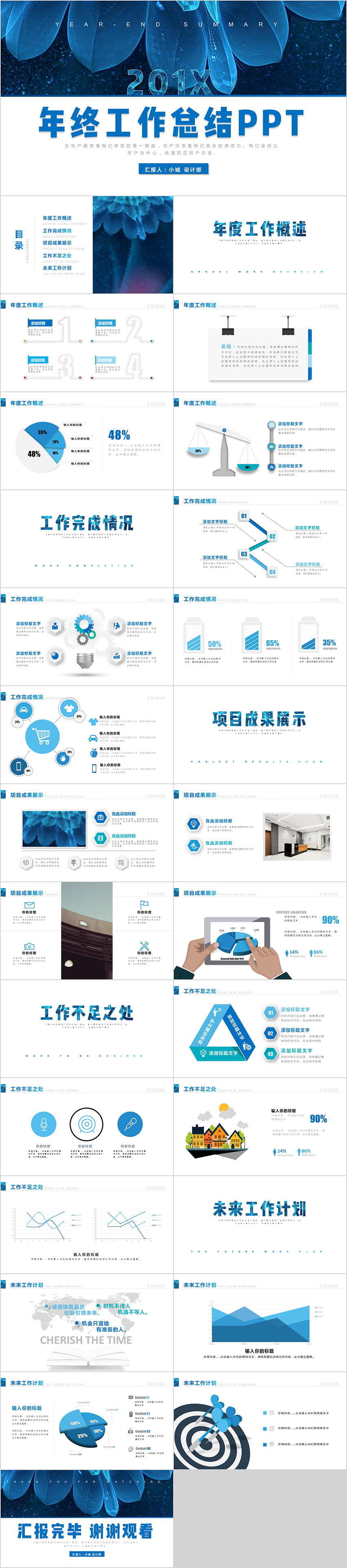 藍(lán)色商務(wù)動(dòng)態(tài)工作匯報(bào)計(jì)劃總結(jié)PPT模板