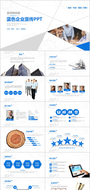  Blue Enterprise Publicity Company Profile PPT Template