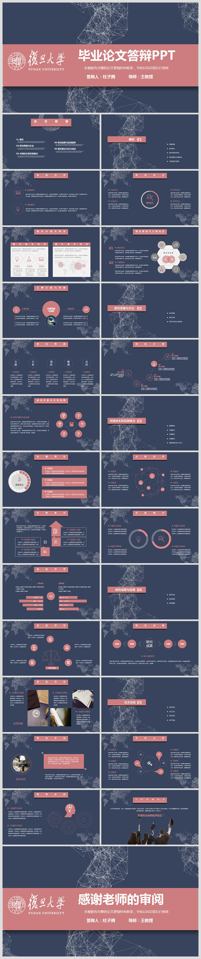 嚴謹開題報告畢業(yè)論文答辯PPT模板