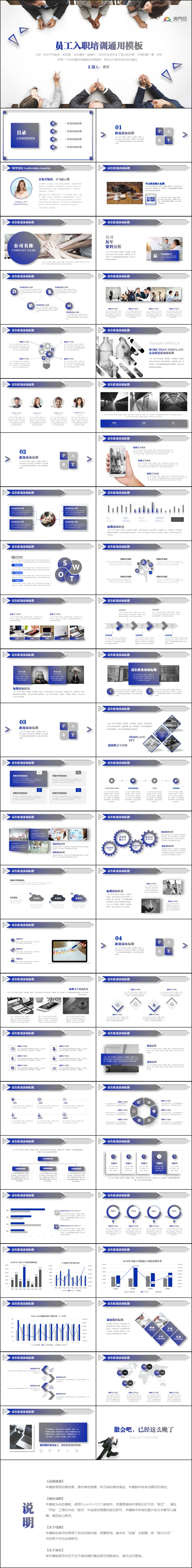 【香草PPT】漸變藍色新員工入職培訓公司企業(yè)文化通用模板