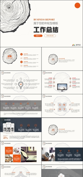 【香草】橙色年輪銀行年終總結(jié)天然氣樹木環(huán)保化學(xué)能源紙業(yè)建筑工作總結(jié)項目計劃