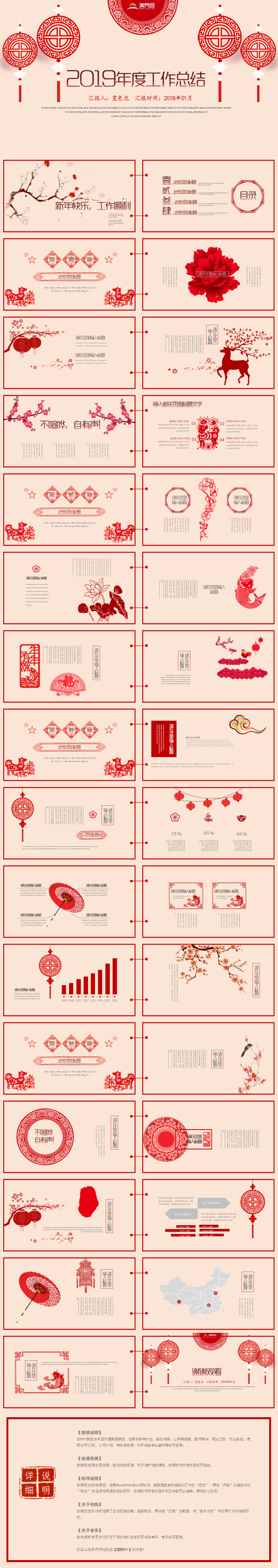 【香草PPT】紅色創(chuàng)意剪紙工作總結(jié)年中匯報畢業(yè)答辯元旦匯報新年總結(jié)未來展望林業(yè)能源模板