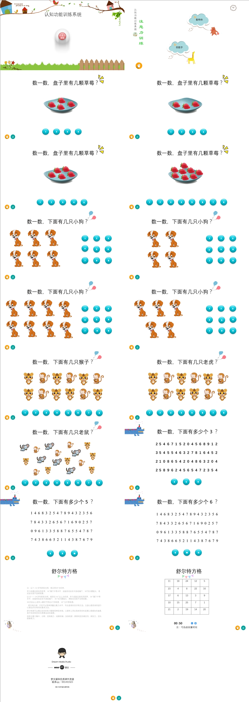 特殊教育課件，幼兒，特殊兒童，注意力訓(xùn)練系統(tǒng)