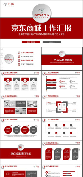 簡約動感京東商城工作總結計劃商務培訓PPT