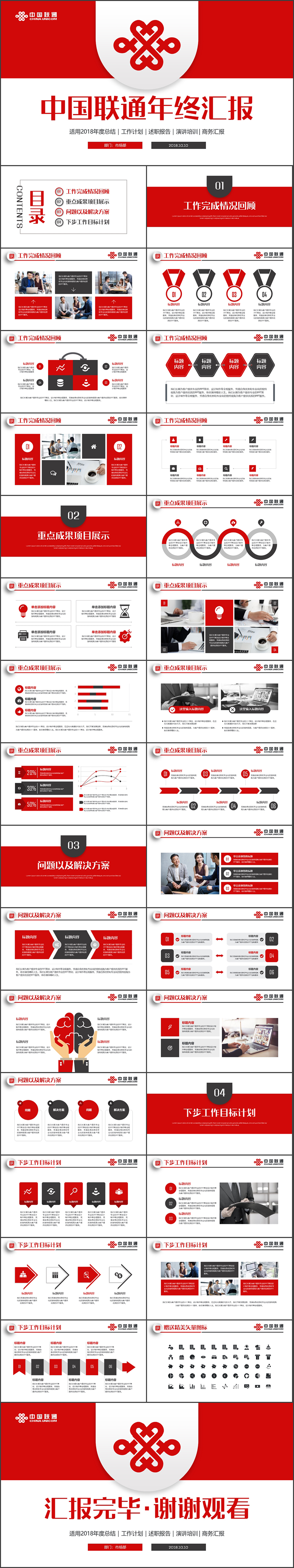 中國聯(lián)通4G通訊工作匯報年終總結(jié)PPT
