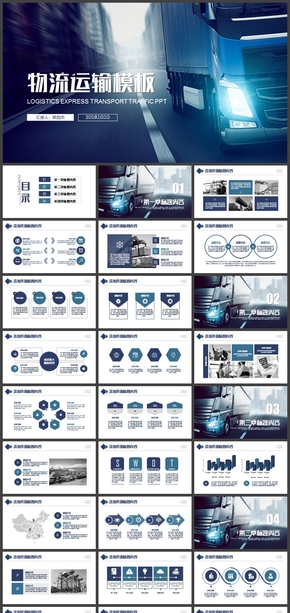 大型物流貨運運輸公司PPT動態(tài)模板
