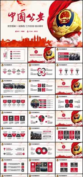 大氣中國(guó)公安警察局派出所PPT模板