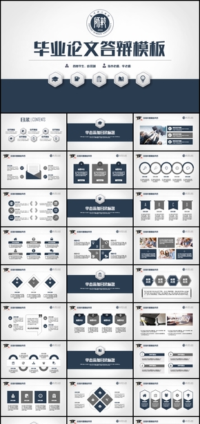 簡潔穩(wěn)重完整框架畢業(yè)論文學(xué)術(shù)答辯ppt模板