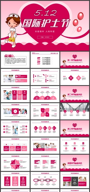粉紅色護士護理醫(yī)療匯報PPT模板