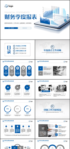 精致財務季度報表工作計劃總結(jié)ppt模板