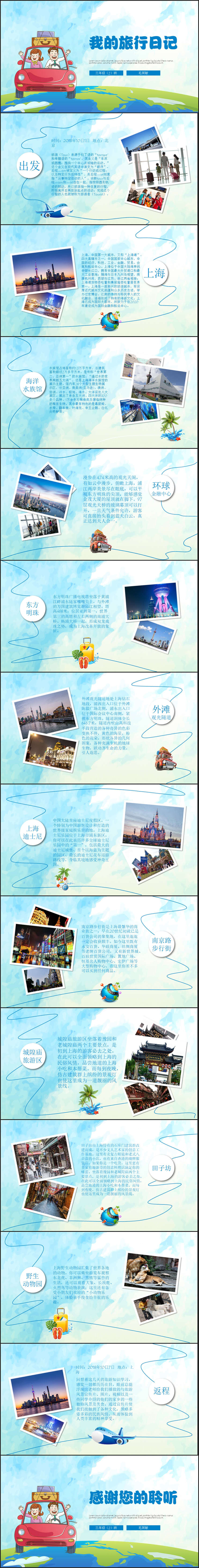 我的春節(jié)旅行日志電子相冊PPT模板