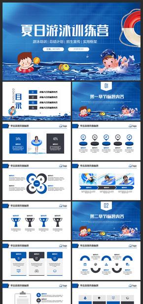 夏日游泳訓練營防溺水安全教育PPT