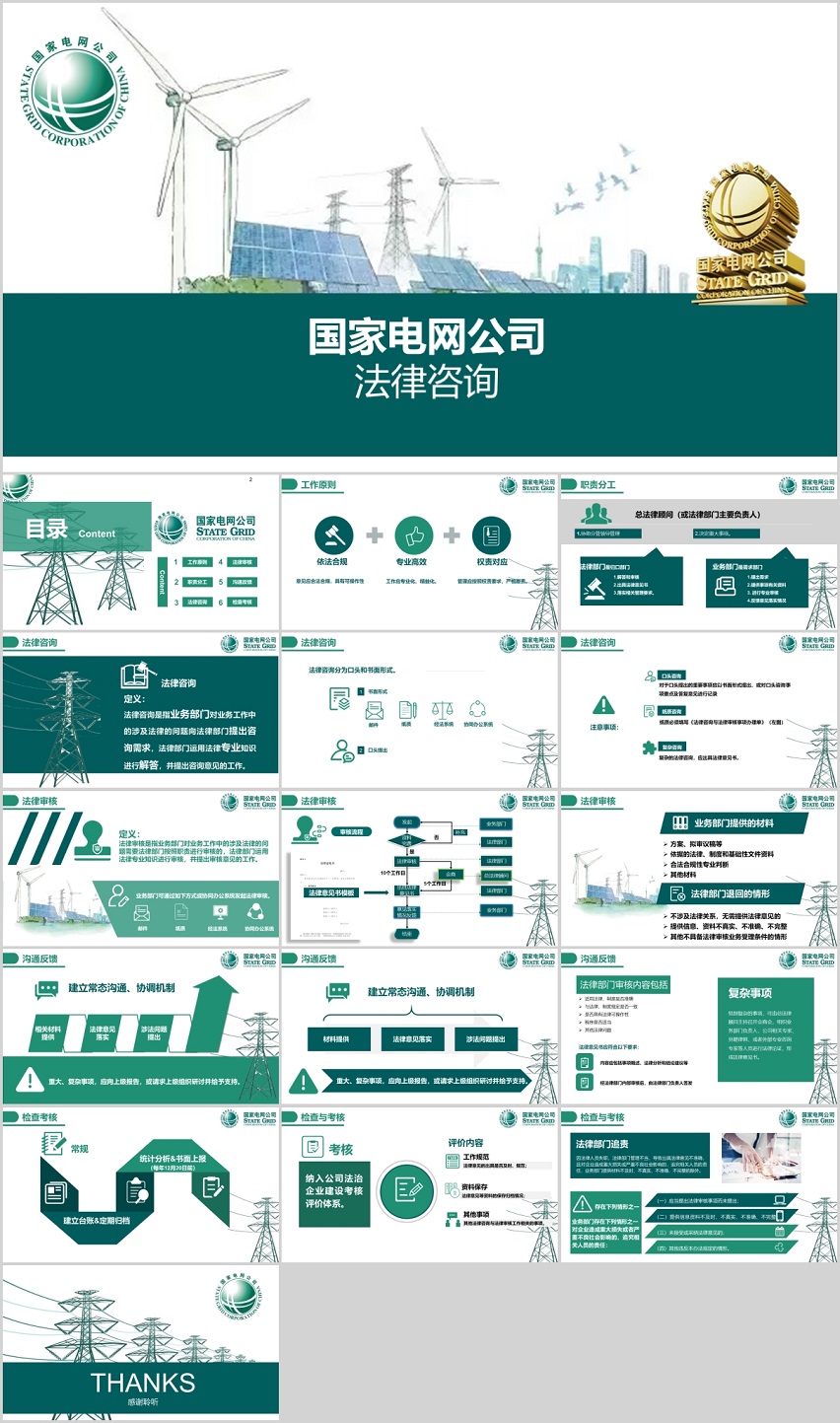 國家電網(wǎng) 項目培訓(xùn) 匯報 總結(jié)，高端扁平化。