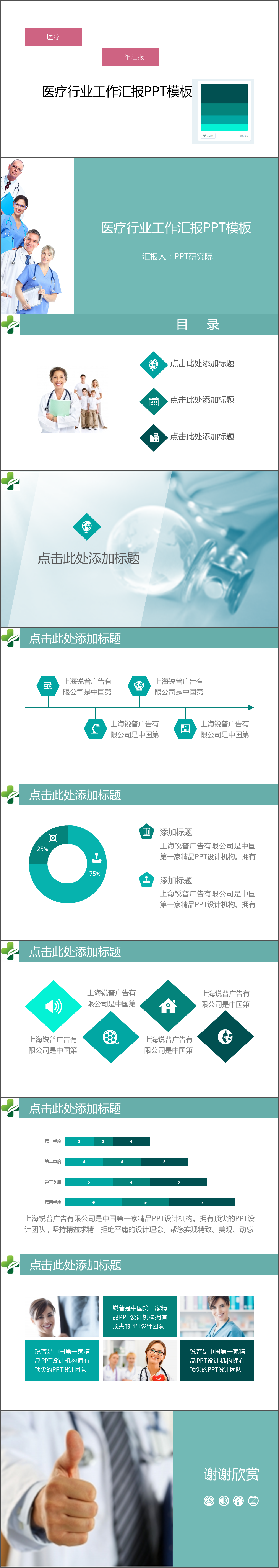 綠色扁平醫(yī)療工作匯報(bào)PPT