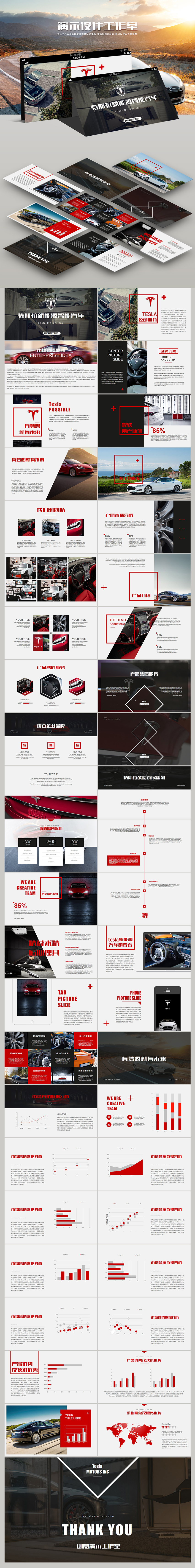 高檔新能源特斯拉汽車營銷商業(yè)計劃PPT模板