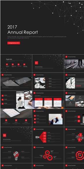 【簡一設(shè)計】紅黑精致點(diǎn)線科技感商務(wù)PPT模板
