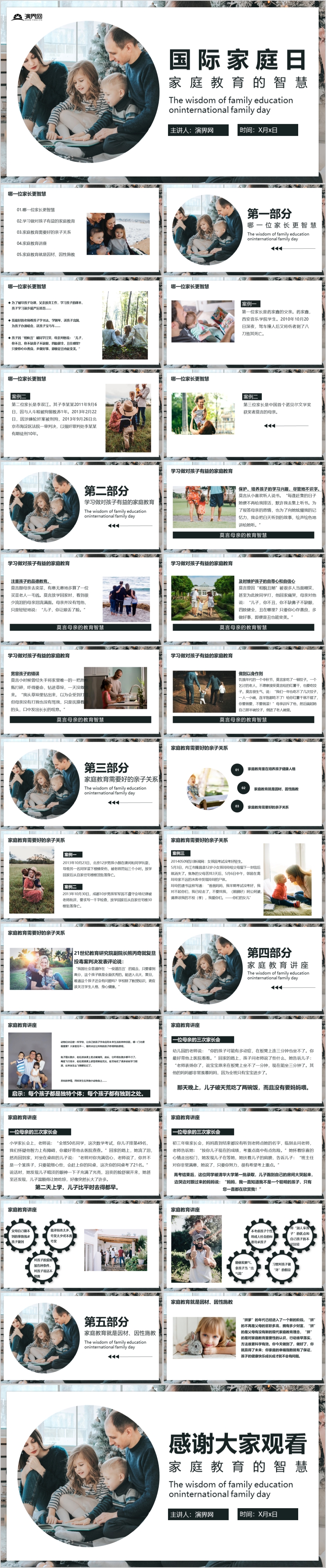 簡約風(fēng)國際家庭日節(jié)日介紹家庭教育的智慧家庭教育培訓(xùn)PPT模板