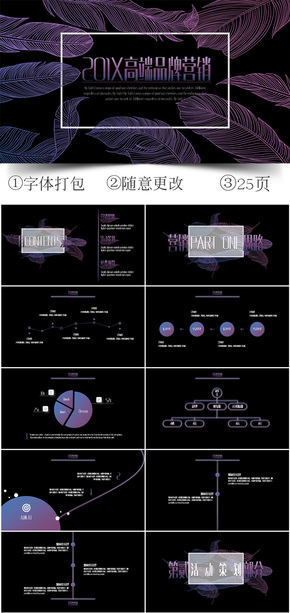 漸變色高端品牌宣傳營銷PPT模板