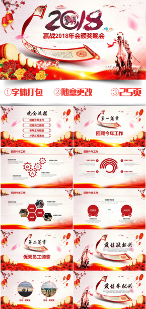 2018企業(yè)年會(huì)頒獎(jiǎng)晚會(huì)PPT模板