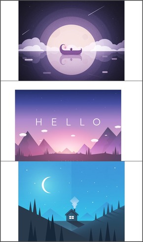 限時(shí)特價(jià) 可編輯  風(fēng)景  插畫系列