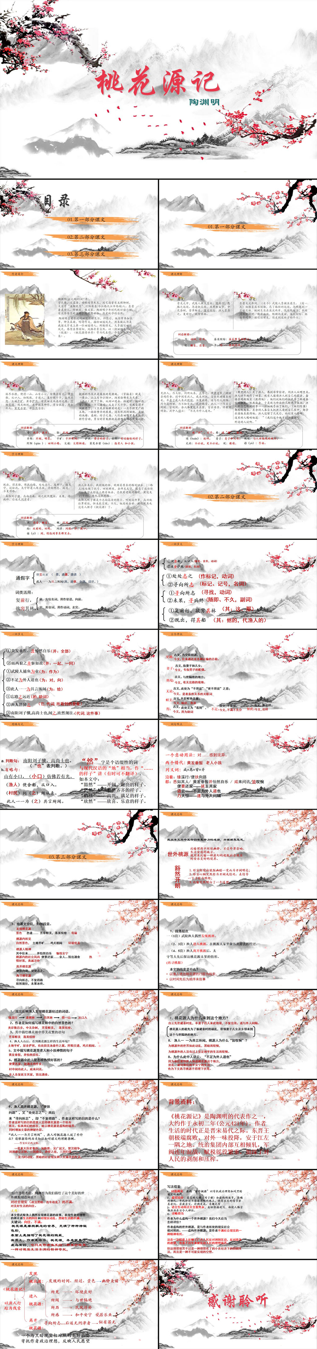 桃花源記教師公開課課件PPT模板