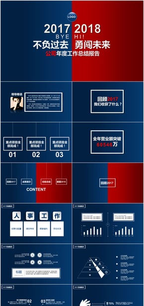 2018不負(fù)過去不懼未來年終總結(jié)計(jì)劃PPT模板