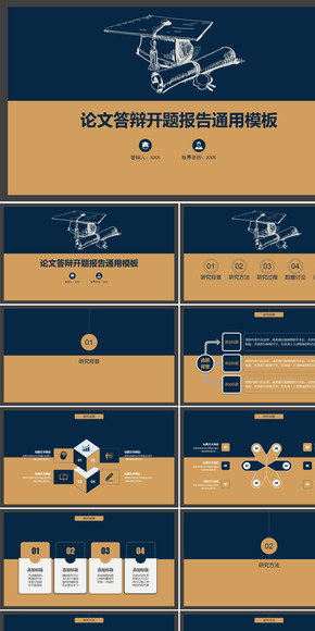 復(fù)古簡約實用本科碩士畢業(yè)開題報告答辯PPT模板