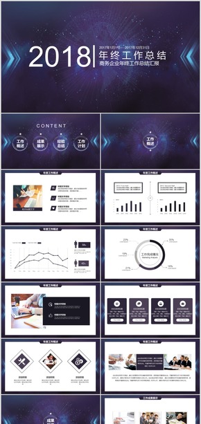 星空簡約風(fēng)年終總結(jié)計劃PPT模板