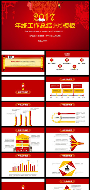2017年終總結(jié)新年計(jì)劃工作匯報(bào)PPT模版