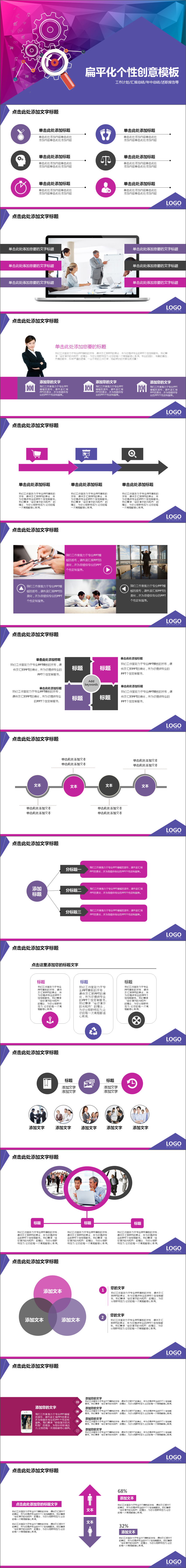 扁平化個性創(chuàng)意ppt模板