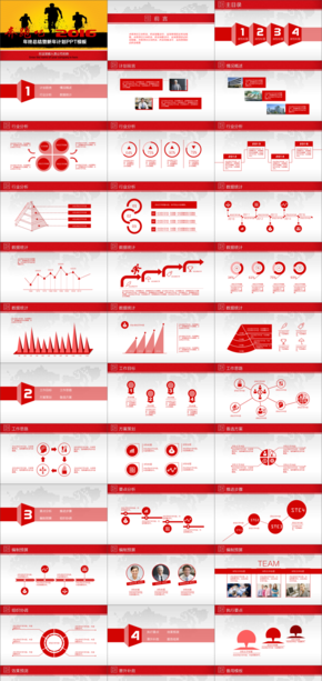 紅色大氣年終總結(jié)新年計劃PPT模板