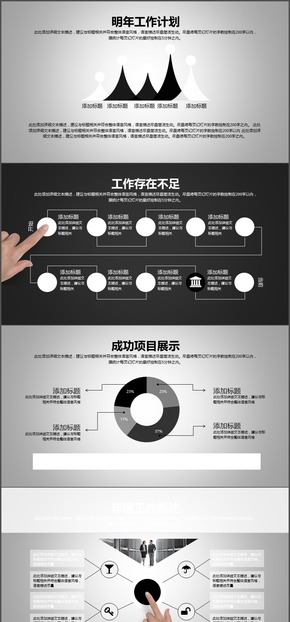 黑色動態(tài)商務工作匯報年終總結PPT