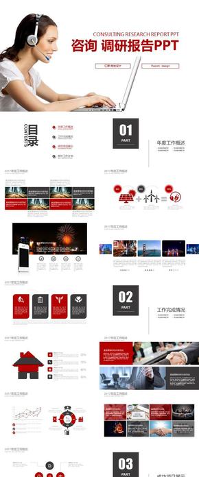 咨詢 調(diào)研報告 客服咨詢電話PPT模版