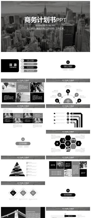 黑色歐式簡約商務(wù)計劃書PPT