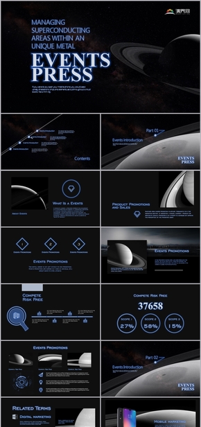 宇宙空間主題歐式商業(yè)報告動態(tài)PPT 模板