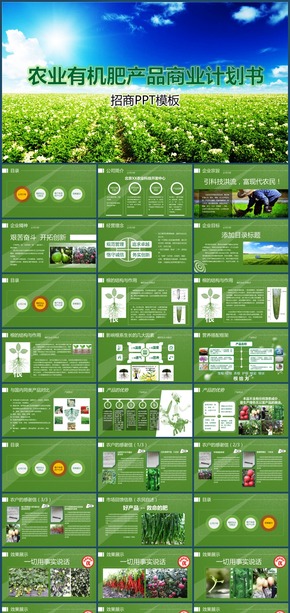 有機農業(yè)產品招商介紹商業(yè)計劃書PPT模板