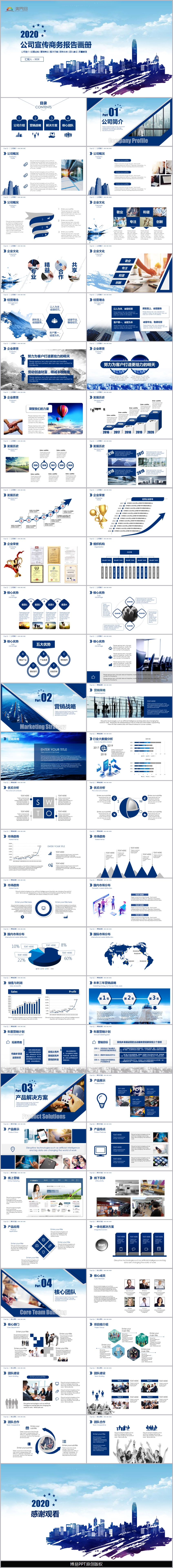 藍(lán)色高端大氣商務(wù)報(bào)告公司宣傳畫冊PPT模板