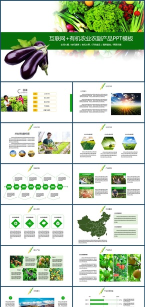 有機(jī)農(nóng)蔬，健康相隨-有機(jī)農(nóng)業(yè)農(nóng)副產(chǎn)品推廣PPT模板