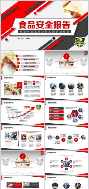 2018簡(jiǎn)約創(chuàng)意食品安全工作總結(jié)計(jì)劃匯報(bào)模板