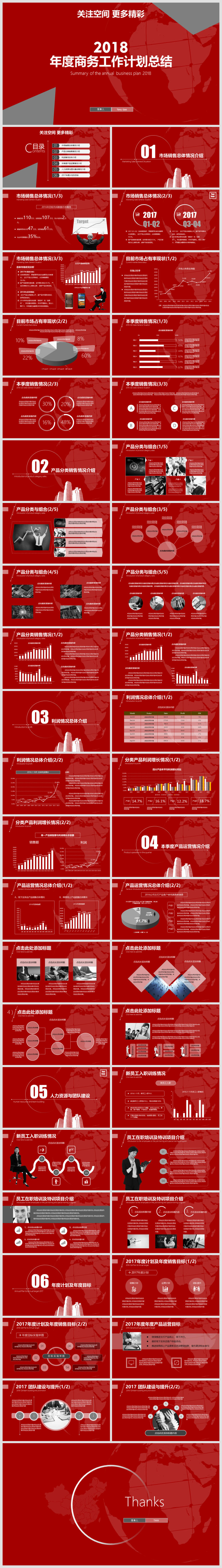 2018簡(jiǎn)約灰紅商務(wù)報(bào)告模板