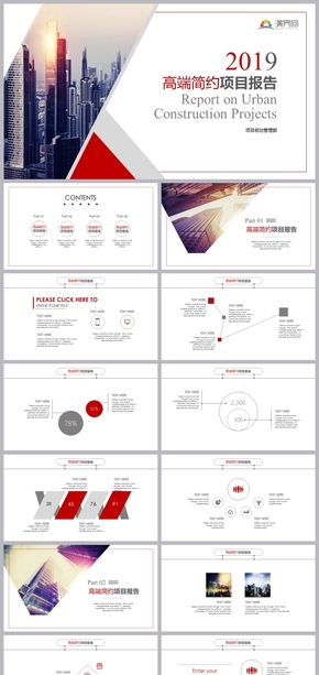 2019紅色簡約項(xiàng)目報告模板