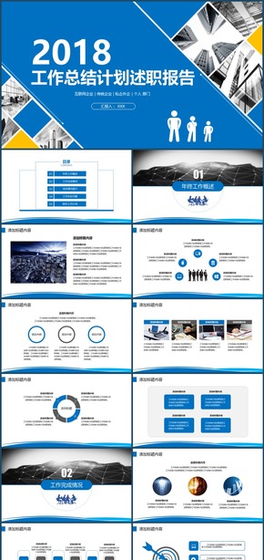 2018商務工作總結計劃述職報告PPT模板