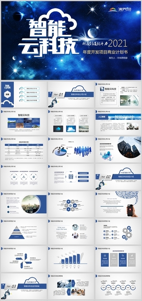 智能云科技發(fā)展規(guī)劃商務計劃書PPT模板