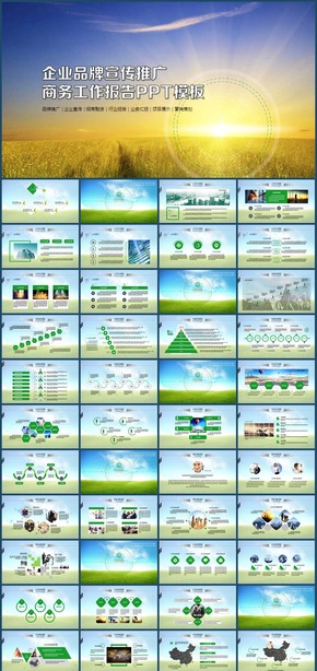 綠色環(huán)保企業(yè)宣傳推廣商務工作報告PPT模板